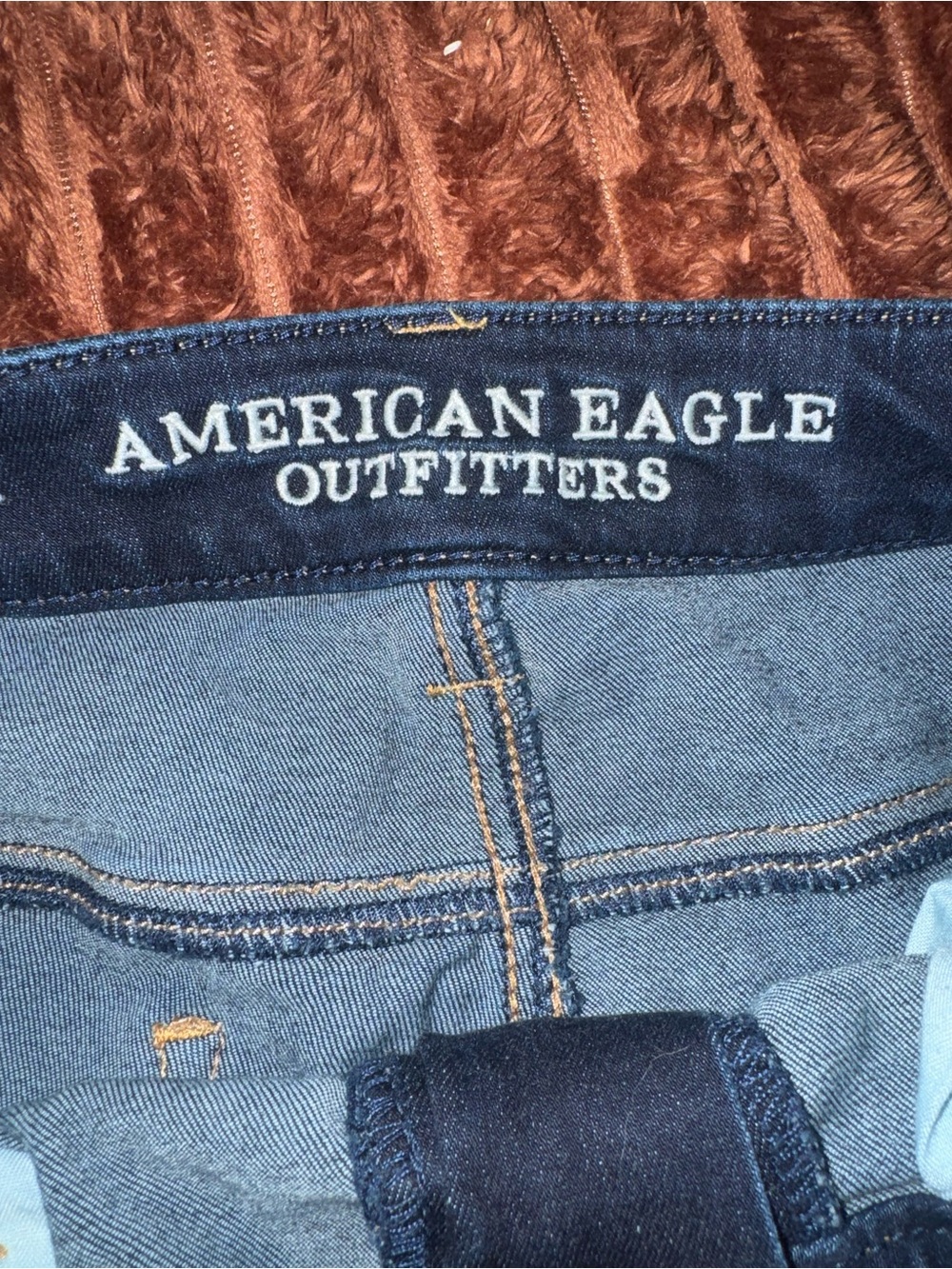 American Eagle Outfitters Dark Blue High Rise Skinny Jeans - Picture 4 of 5